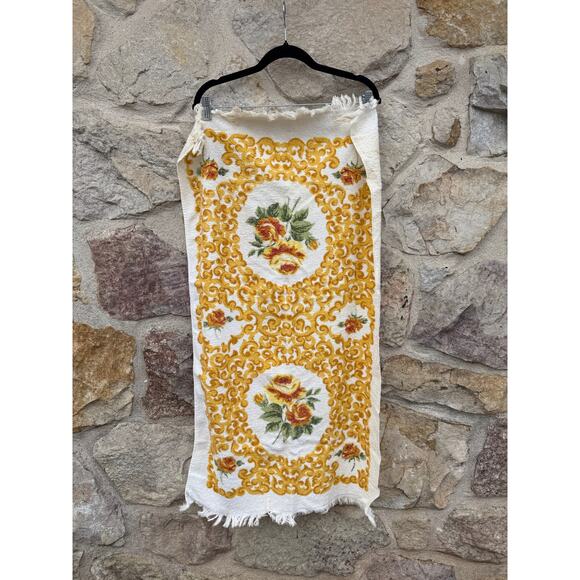 Vintage cannon yellow and gold rose bath towel - Picture 1 of 12